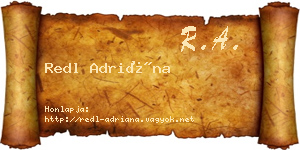 Redl Adriána névjegykártya